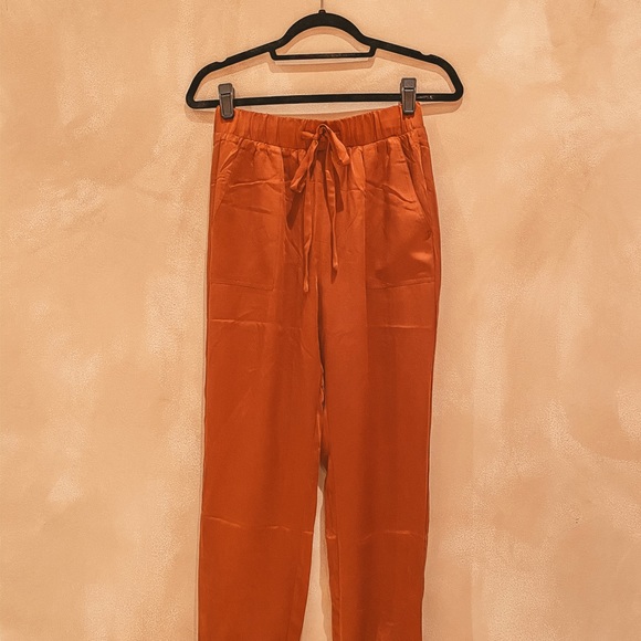 Rust Satin Joggers - Picture 7 of 7